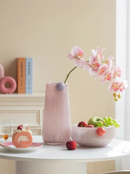 Jelly Bean Cylinder Vase - Whimsical Dopamine Centerpiece Vase for Gorgeous Tablescape