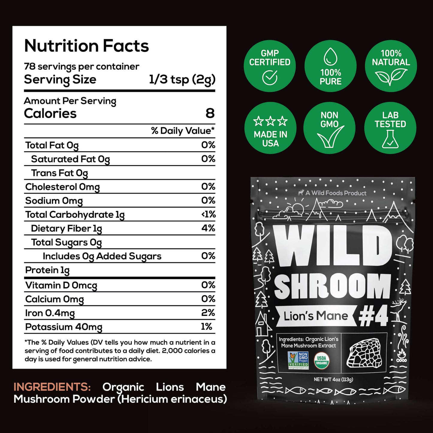 Wild Lion's Mane Mushroom Extract by Wild Foods