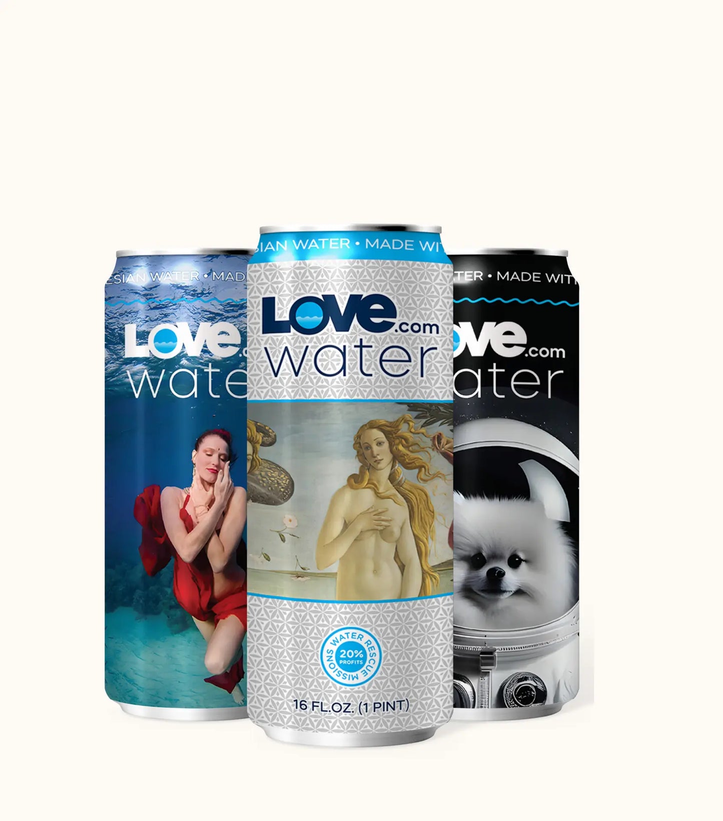 Love Water, 100% Naturally Alkaline, Artesian Water,  Recycled Aluminum 12 oz Cans, by Love.com, Case of 24