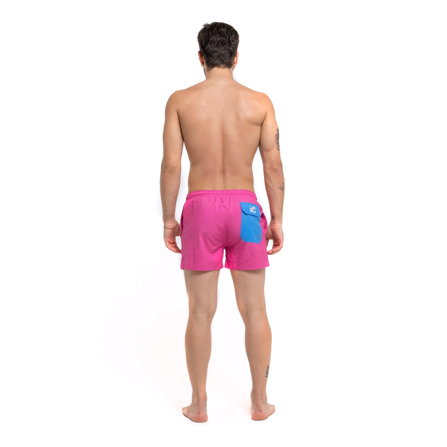 Magenta Blue Pocket - 3.5" Swim Trunks by Bermies