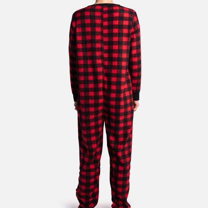 Matching Human Onesie - Plaid Red