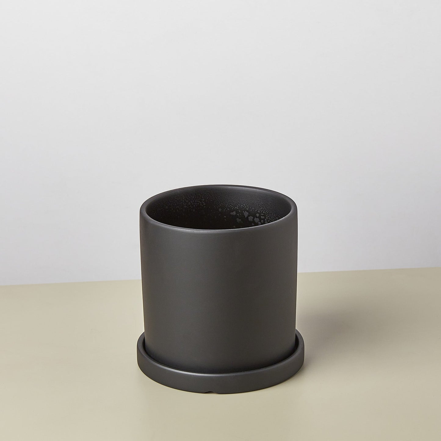 Matte Finish Cylinder Planter with Saucer