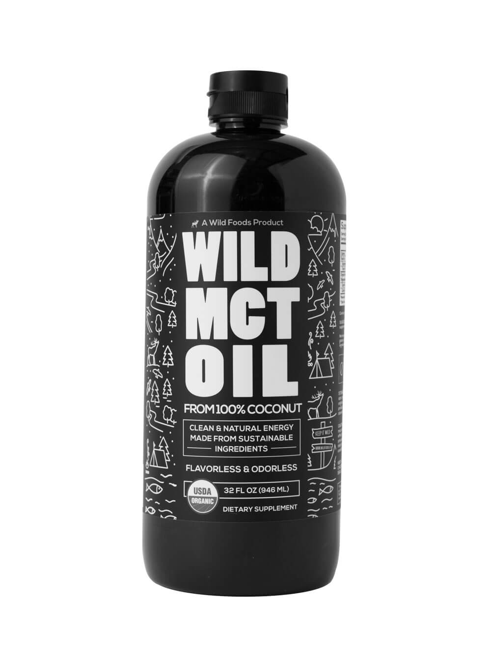 Organic Wild MCT Oil 32oz From 100% Coconuts Case of 6 by Wild Foods