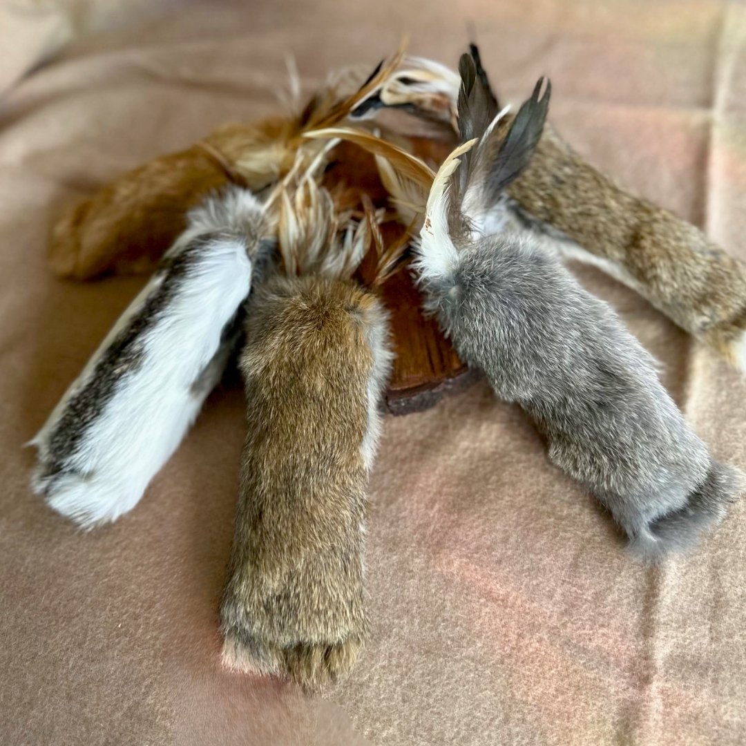 Cat Kicker Toy with Rabbit Fur Feathers and Wool