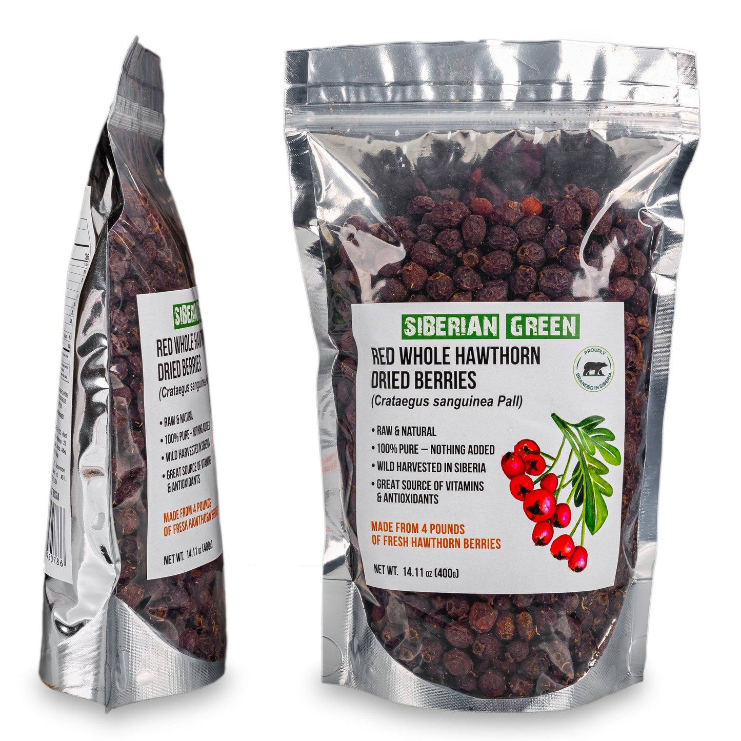 Premium Wild-Harvested Dried Red Hawthorn Berries – 100% Natural & Nutrient-Rich, 400g