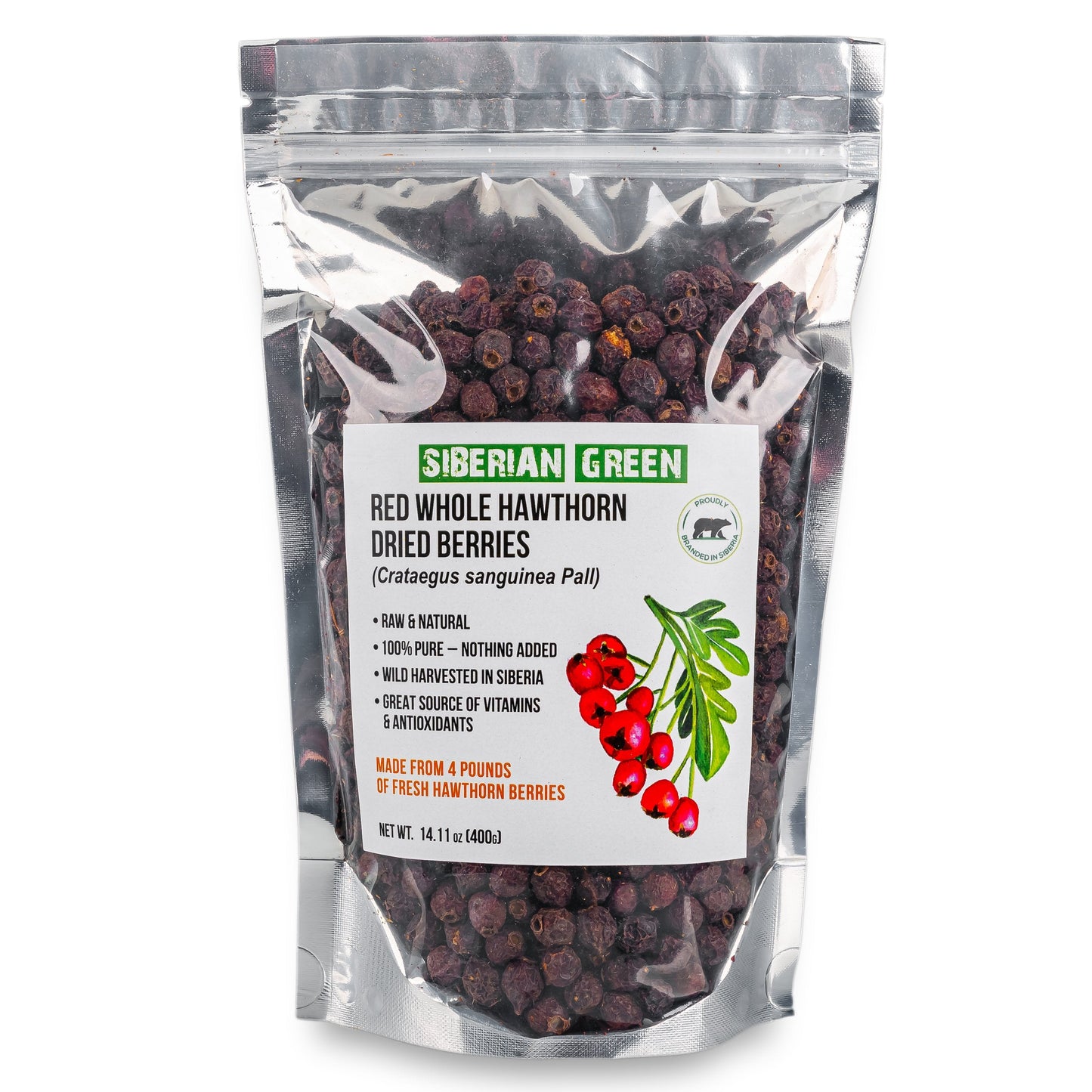 Premium Wild-Harvested Dried Red Hawthorn Berries – 100% Natural & Nutrient-Rich, 400g