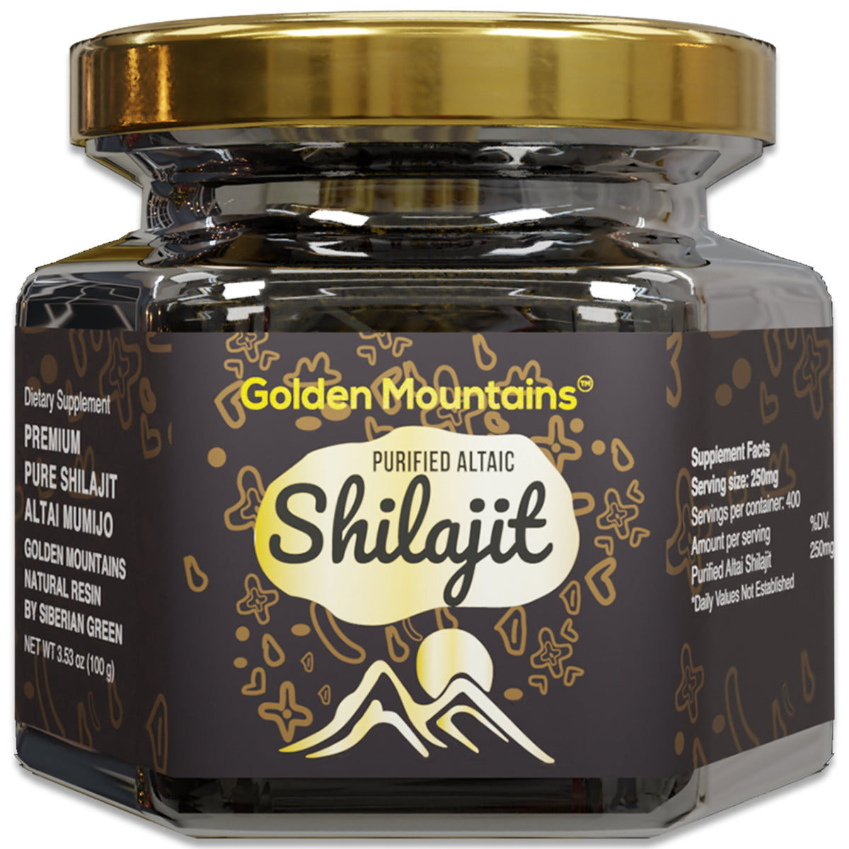 Golden Mountains Shilajit Resin 100g: Pure Altai Mountains Shilajit by Siberian Green