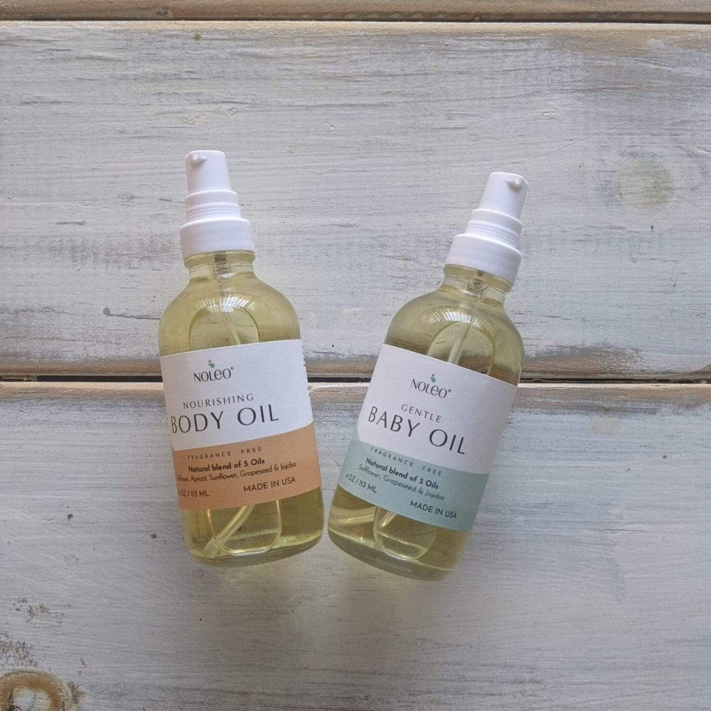 Nourishing Body Oil: Natural oil to soothe skin and help bring back elasticity. 4oz glass bottle. by NOLEO