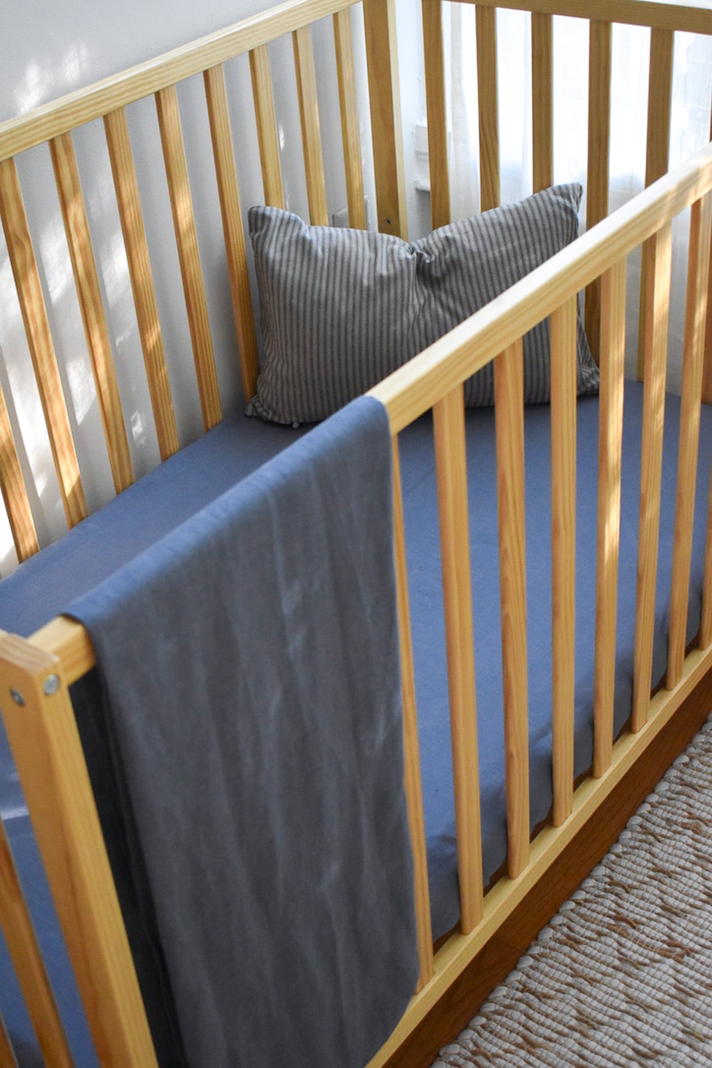 Hemp Crib Sheet in Night Swim