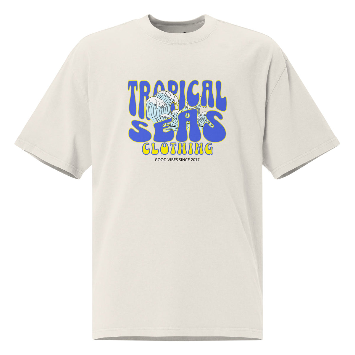 Oversized Wild Tropical Seas faded t-shirt