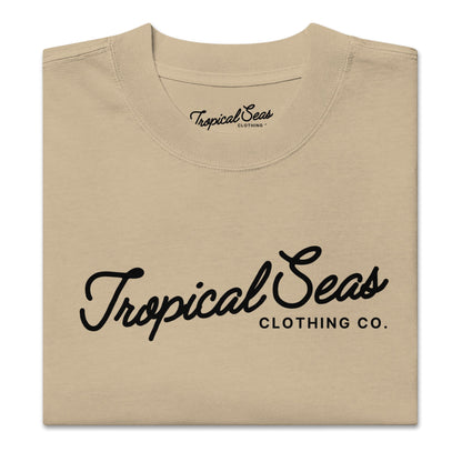 Oversized Tropical Seas Printed Faded T-shirt