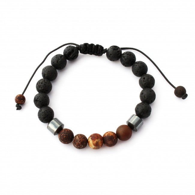 Brown Agate Adjustable Aromatherapy Bracelet