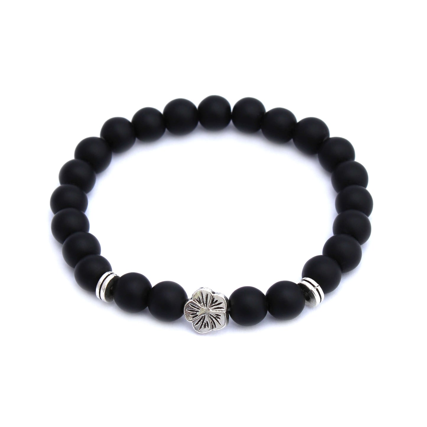 Onyx Flower Bracelet