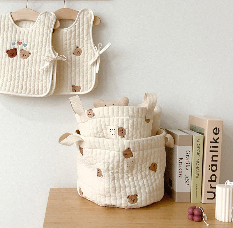 Baby Embroidered Pattern Baby Bottle Storage Basket by MyKids-USA™