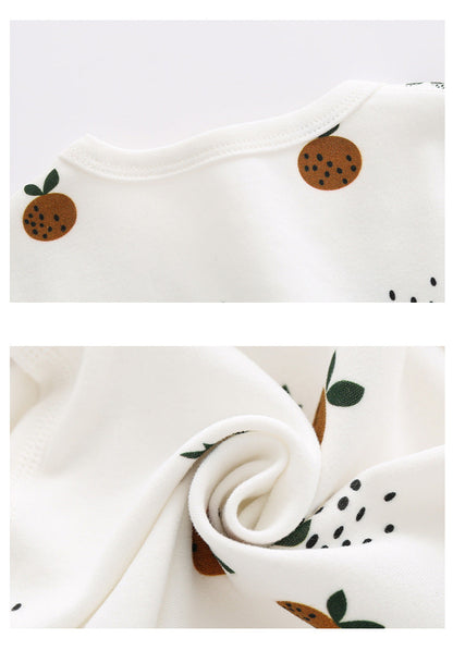 Baby Allover Fruit Graphic 100% Pure Organic Cotton Side Snap Button Tops by MyKids-USA™