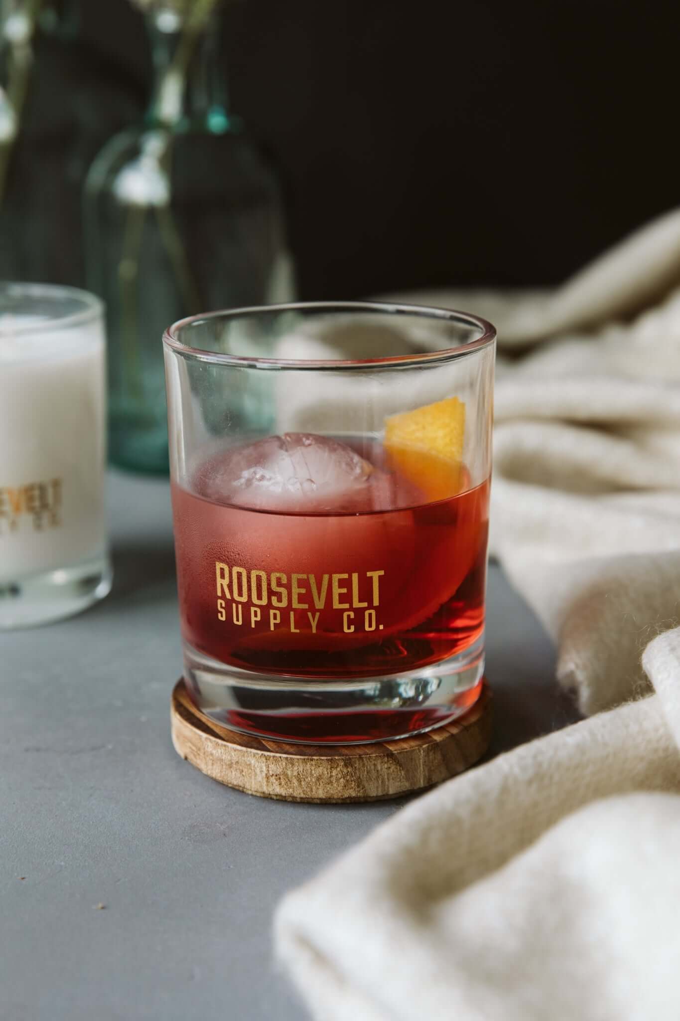 Redwood Cocktail Glass Candle