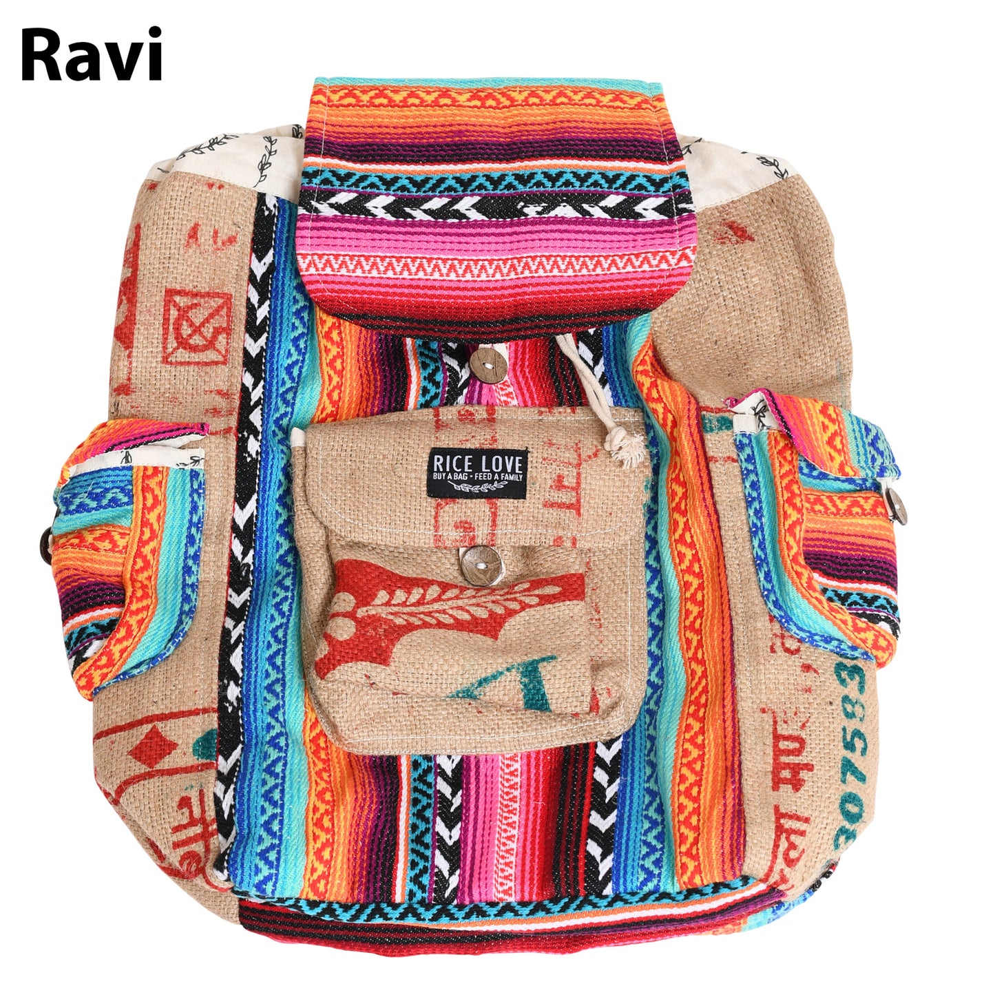 Recycled Travel Backpack by Rice Love