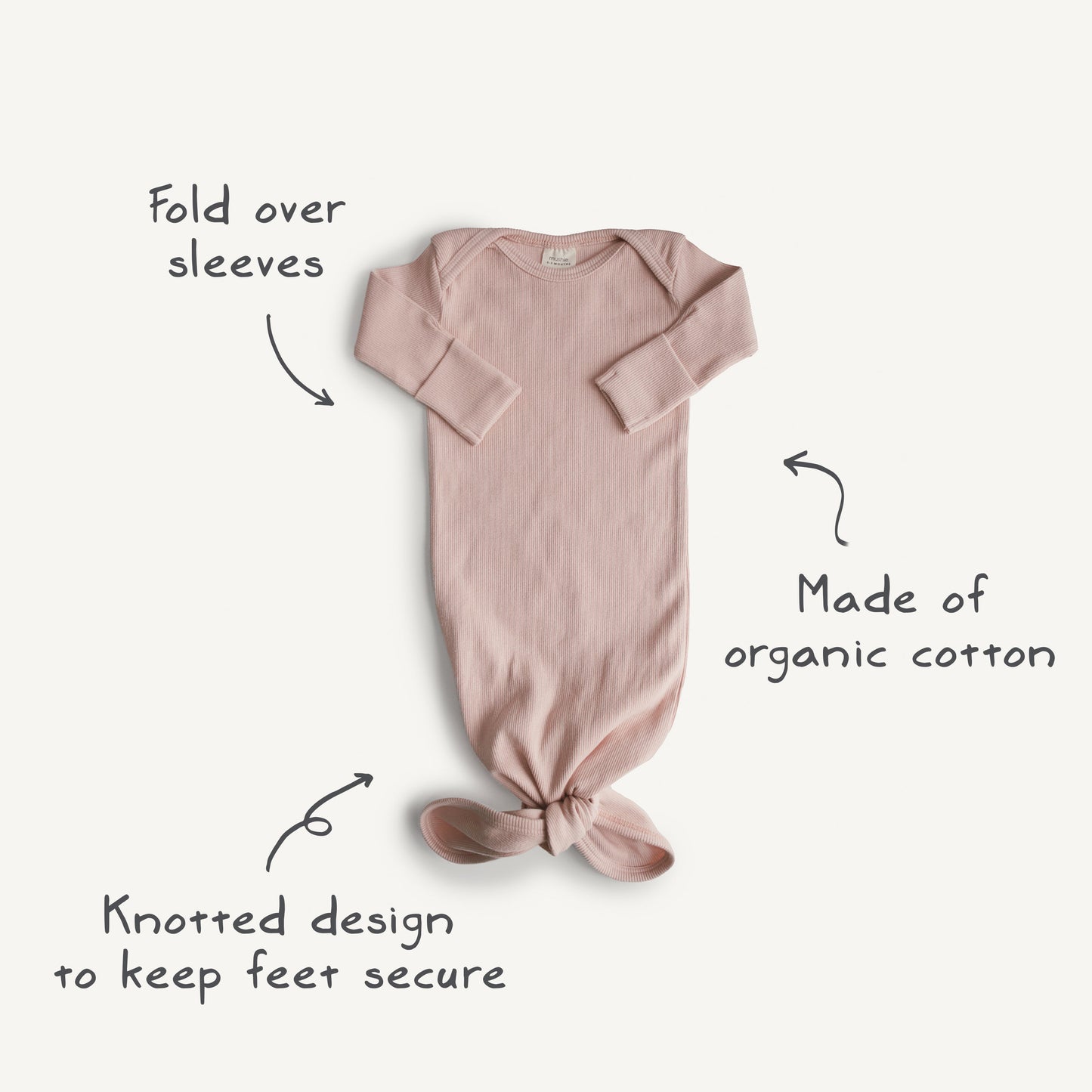 Ribbed Knotted Baby Gown