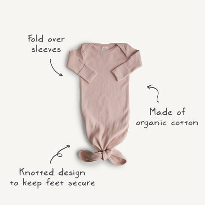 Ribbed Knotted Baby Gown