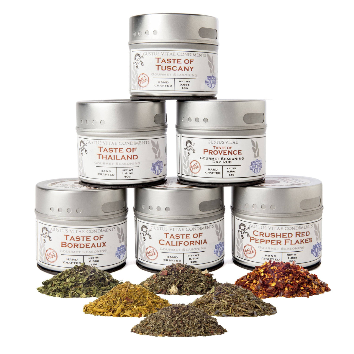 Salt-Free Seasoning Gift Collection - 6 Tins by Gustus Vitae