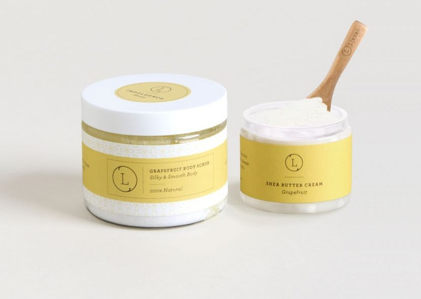 Reviving set with Grapefruit shea butter and Body scrub