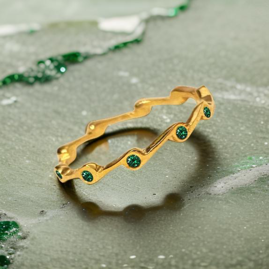 Emerald Birthstone Stacker Ring by The Urban Charm