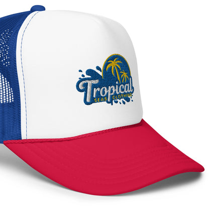 Tropical Tides Foam Trucker Hat: Ride the Waves of Fashion!