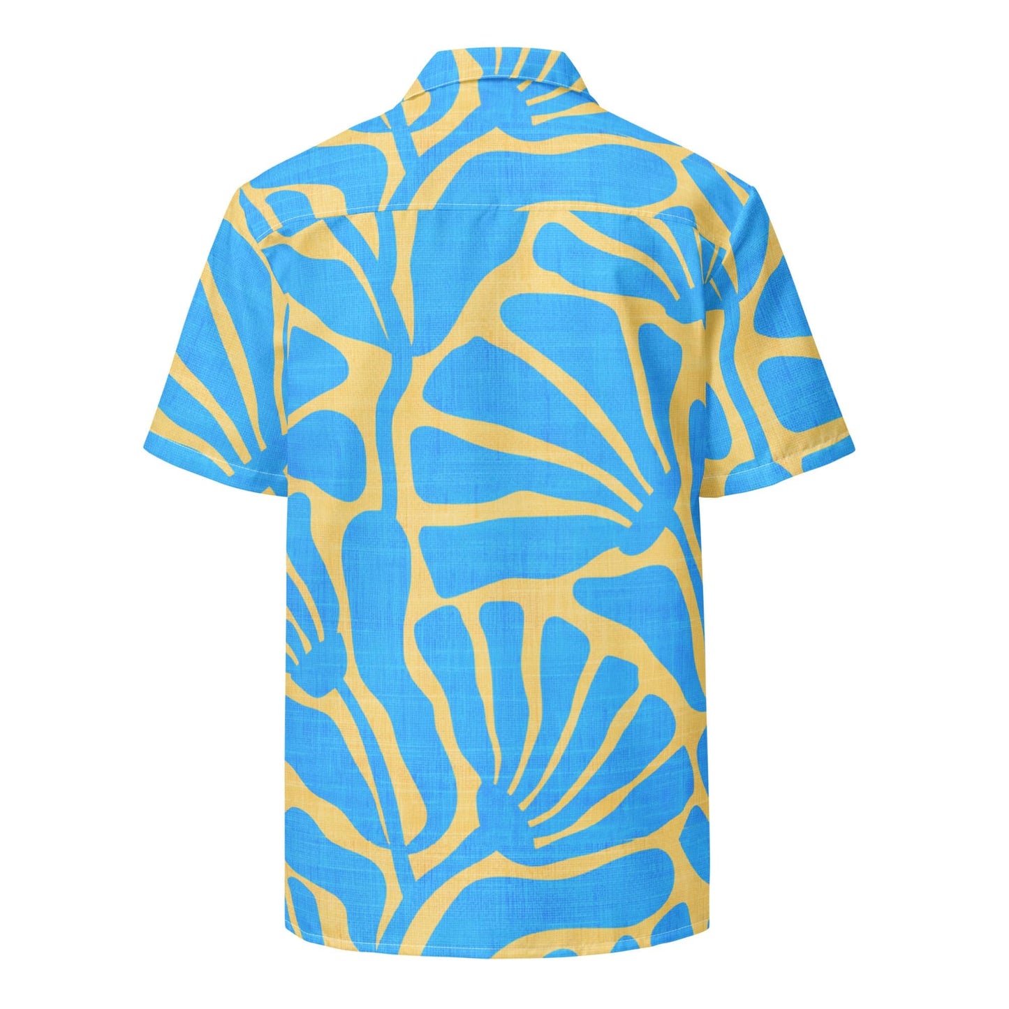 Men's Blue and Gold Ancient Floral Camp Shirt