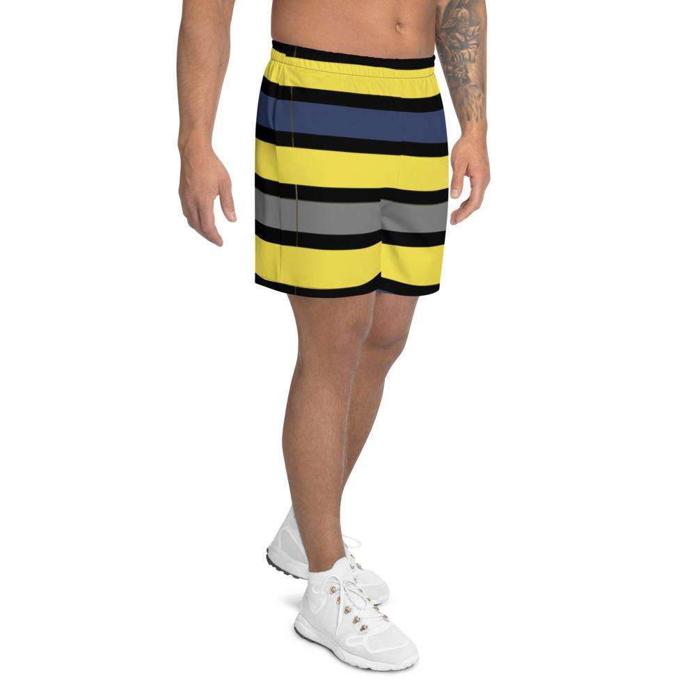 Men's Tropical Dark Blues/Yellow Long Shorts