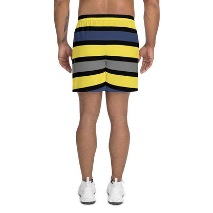 Men's Tropical Dark Blues/Yellow Long Shorts