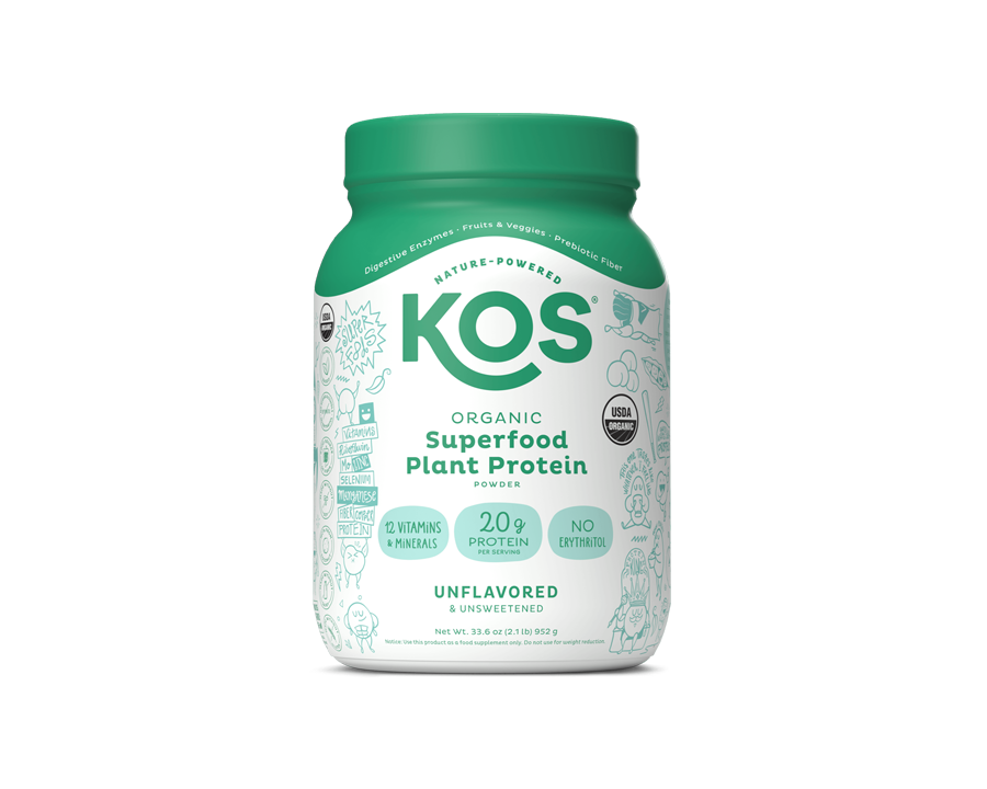 KOS Organic Plant Protein, Unflavored & Unsweetened, 28 Servings by KOS.com