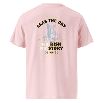 No Risk No Story Seas the Day - Shark Organic Cotton T-Shirt