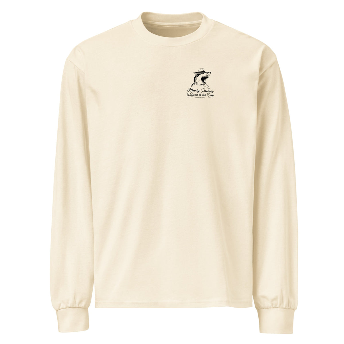 Premium Welcome to the Deep | White Shark|  heavyweight long sleeve shirt