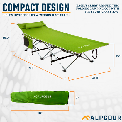 Folding Camping Cot - Large