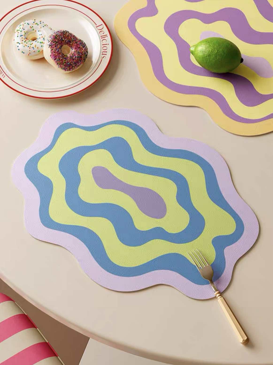 Dopamine Ripple Placemat Set of 4 Pcs for Whimsical Table Setting