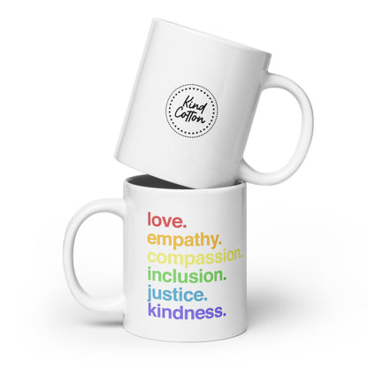 Kindness Is' Pride Coffee Mug by Kind Cotton