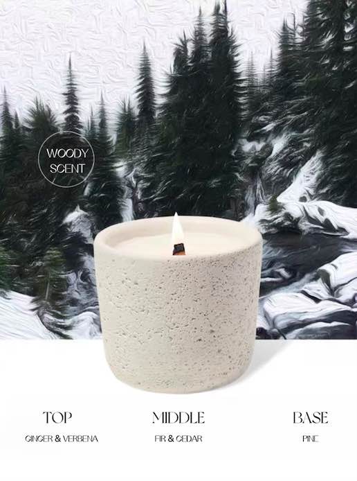 Wood Wick Soy Wax Scented Candle - Breath Of Nature Scented - Fir Forest