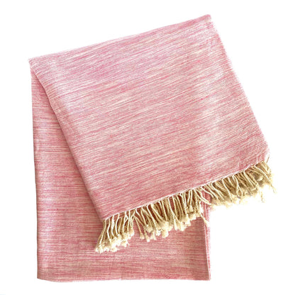 Yalova Ultra Soft Marbled Blanket Throw Pink by Hilana Upcycled Cotton