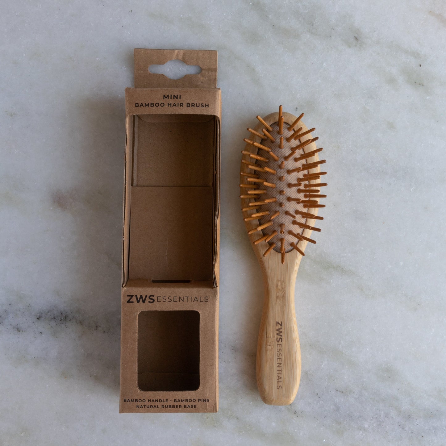 Mini Bamboo Hair Brush - Zero Waste Hair Brush, 100% Bamboo, Plastic Free, Compostable