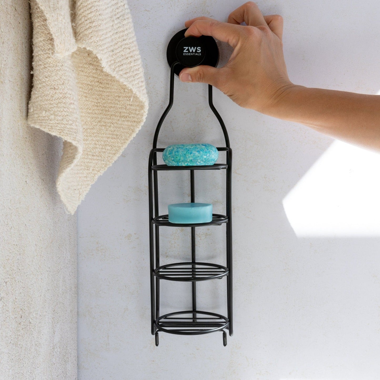 Shower Tower - Self Draining Shower Caddy, Bar Soap Holder For Shower Wall